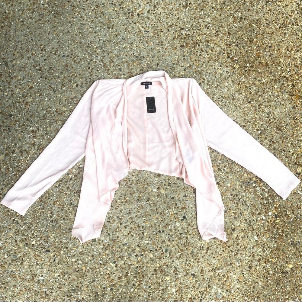 NWT Torrid Peach Drape Front Crepe Blazer 0